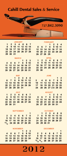 Rack Card Calendar- 3.67 X 8.5