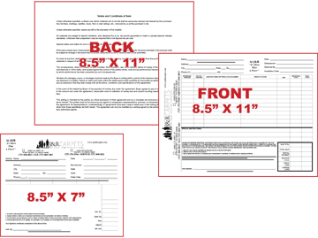 2 - Sided,  3 - Part NCR Forms
