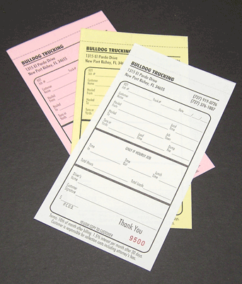 Snap-Apart NCR Forms - Including Receipt Book